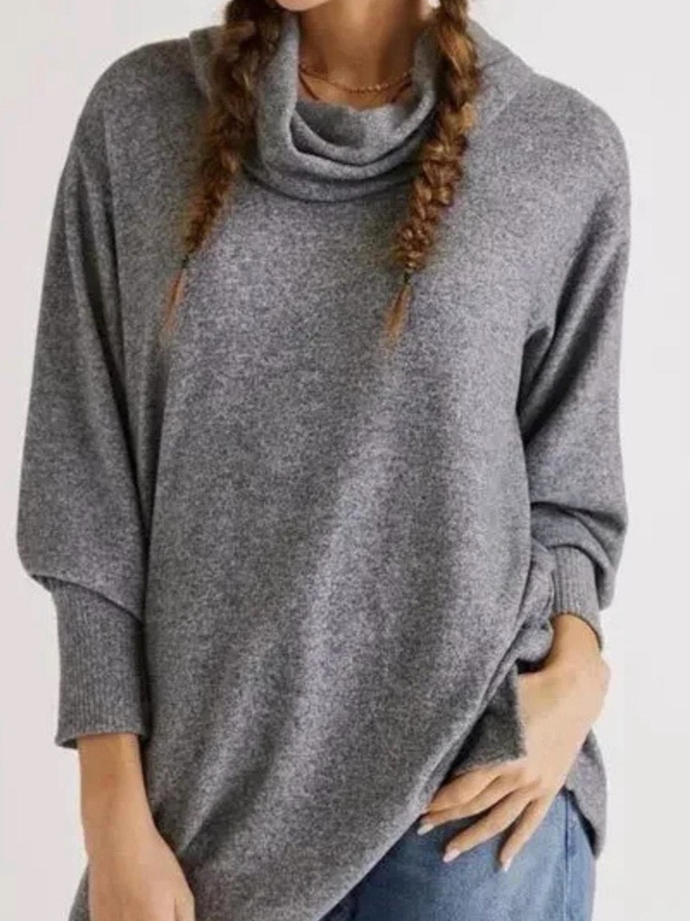 MAEVE ANTHROPOLOGIE Gray Cowl Neck Women's Sweater/Dress